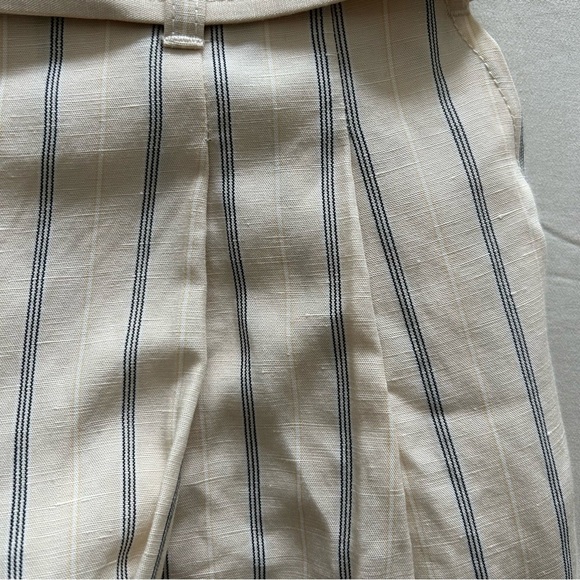 Club Monaco Cream and Blue Striped A-Line Culottes Size 8 - Picture 6 of 8